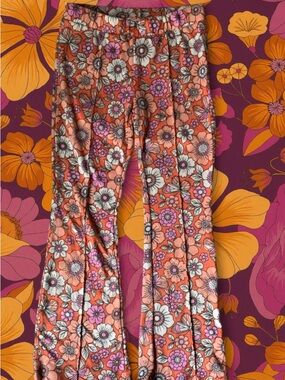 Kids Floral Wide-Leg Pants